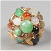 Image 1 : Chinese 14K Gold And Jadeite Princess Ring