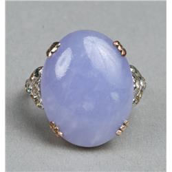 A Fine Chinese Lavender Jade & Silver Gilt Ring