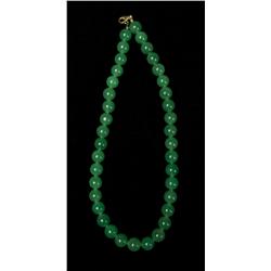 Chinese Qing Carved Jade Necklace