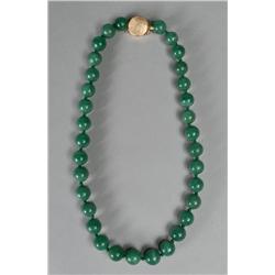 Chinese Jade And 14KT Gold Necklace