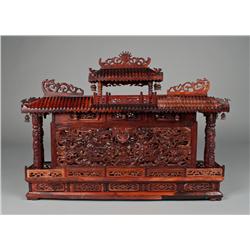 A Very Fine Chinese Carved Boxwood Wall