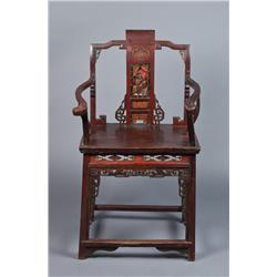 A Chinese Qing Yoke Back Armchair