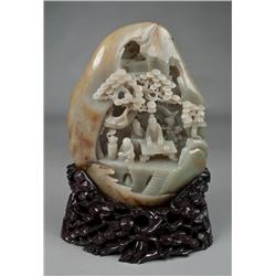 A Very Fine Chinese Carved Jade Boulder