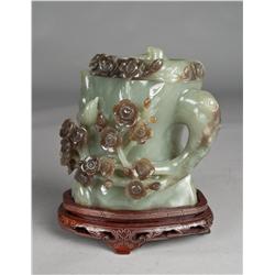 A Fine Chinese Carved Jade Teapot