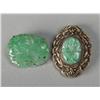 Image 1 : (2) Chinese Jadeite And Silver Clip & Brooch