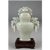Image 1 : A Fine Chinese Carved Jade Vase and Cover