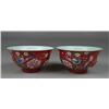 Image 1 : Pr. Chinese Deep Raspberry Famille Rose Bowls
