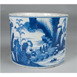 Chinese Blue And White Brush Pot