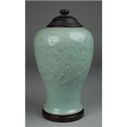 Chinese Ming Longquan Celadon Porcelain Vase