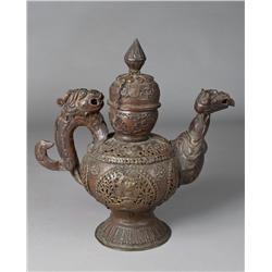 Chinese or Tibetan Copper Tea Pot 19th Century