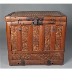 Antique Chinese Wood and Bamboo Scholar's Box