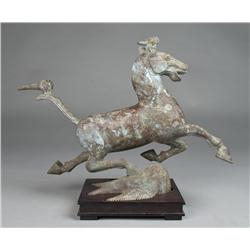 Fine Chinese Bronze Model of a Tang Horse