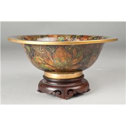 Chinese Cloisonne & Enamel Bowl on Stand
