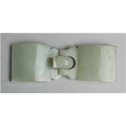 Chinese Qing Carved Two Piece Belt Buckle