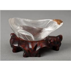 Chinese Qing Carved Crystal Brush Washer