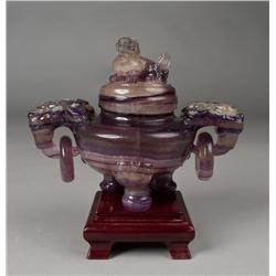 Chinese Carved Hardstone Censor