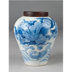 A Fine Antique Japanese Blue & White Vase