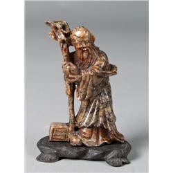 A Fine Chinese Carved Soapstone Elder Carving