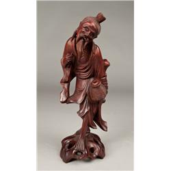 Chinese Carved Boxwood Figure Of An Elder