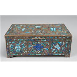 Chinese Bronze And Enamel Box