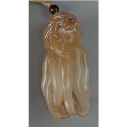 Chinese Carved Jade Finger Citron Pendant