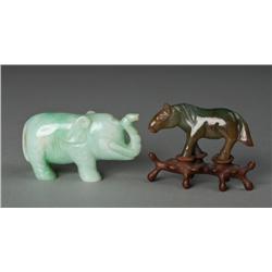 (2) Pieces Chinese Carved Jade