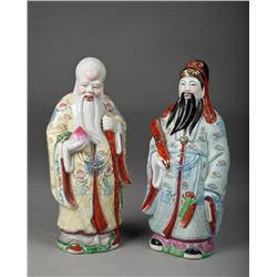 (2) Chinese Famille Rose Porcelain Figurines