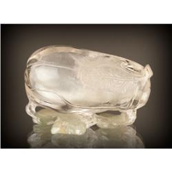 Chinese Qing Carved Quartz Crystal Snuff Bottle