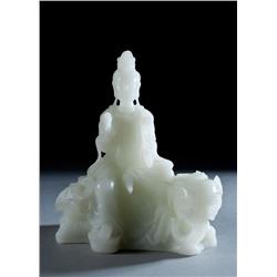 Chinese Carved Hardstone Buddha Figure