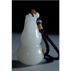 Fine Chinese White Hardstone Double Gourd