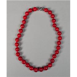 Chinese Coral Style Beaded Necklace