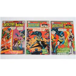 LOT OF 3 1960S BATMAN DETECTIVE COMIC BOOKS - ALL