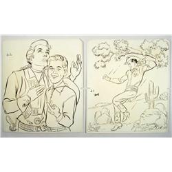 LOT OF 2 PIECES 1955 ORIGINAL "ANNIE OAKLEY" COLOR