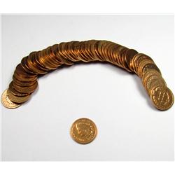ROLL OF 50 INDIAN HEAD CENTS / PENNIES