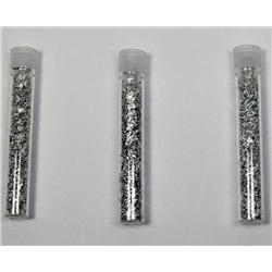LOT OF 3 VIALS OF SILVER FLAKES