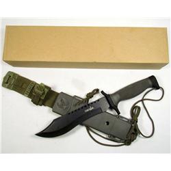 CUSTOM SURVIVAL SAWBACK KNIFE W/ SHEATH IN ORIG. B