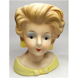 VINTAGE CERAMIC HEAD VASE - Approx. 4" tall.
