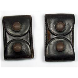 PAIR OF 2 C. 1930S POLICE OFFICER LEATHER AMMO POU
