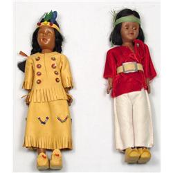 LOT OF 2 VINTAGE NATIVE AMERICAN INDIAN DOLLS W/ B