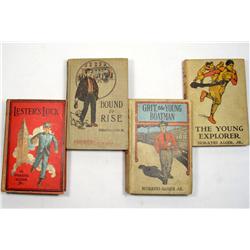 LOT OF 4 VINTAGE HORATIO ALGER JR BOOKS - Grit, Th