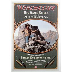 WINCHESTER RIFLES AND AMMUNITION METAL ADVERTISING