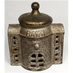 ANTIQUE CAST IRON STILL BANK W/ LOTS OF ORIG. PAIN