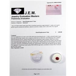 5 CT RUBY GEMSTONE W/ JEM APPRAISAL OF $6,180.00