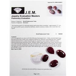 LOT OF LARGE RUBY GEMSTONES - 217 CARATS W/ JEM AP