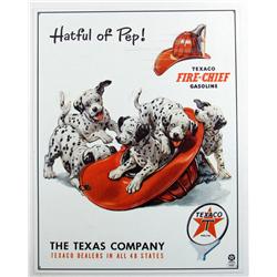 TEXACO FIRE-CHIEF GASOLINE METAL ADVERTISING SIGN