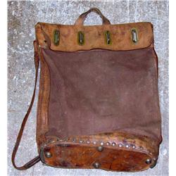 EARLY CANVAS AND LEATHER SECURITY BANK BAG