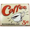 Image 1 : COFFEE 5 CENTS RETRO METAL SIGN - Approx. 16" by 1