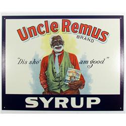 BLACK AMERICANA UNCLE REMUS SYRUP METAL ADVERTISIN