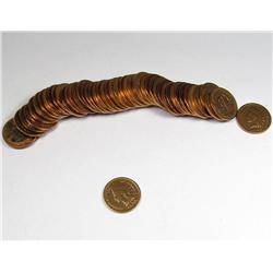 ROLL OF 50 INDIAN HEAD CENTS / PENNIES