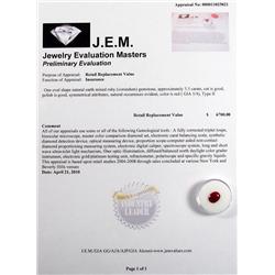 5.5 CT RUBY GEMSTONE W/ JEM APPRAISAL OF $6,700.00